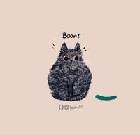 《插画》可爱炸毛黑猫猫桌布来了哦
