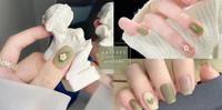 俏皮又显白！清新感「酪梨绿美甲」图监，可可爱爱太适合夏天～