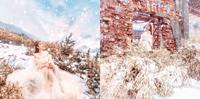 合欢山下雪雪景婚纱