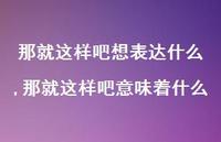 那就这样吧意味着什么(100句) 那就这样吧意味着什么(100句)