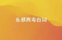 东邪西毒台词62句汇总