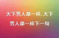 天下男人都一样下一句(100句) 天下男人都一样下一句(100句)