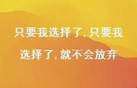 只要我选择了,就不会放弃(100句)