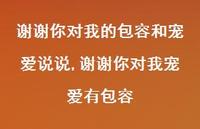 谢谢你对我宠爱有包容(100句)