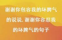 谢谢你容忍我的坏脾气的句子(100句)