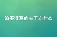 泊秦淮写的夫子庙什么(精选48句)
