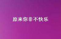原来你非不快乐60句汇总