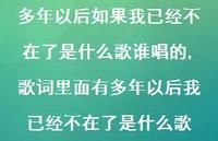 歌词里面有多年以后我已经不在了是什么歌(100句)