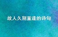 故人久别重逢的诗句(精选47句) 故人久别重逢的诗句(精选47句)