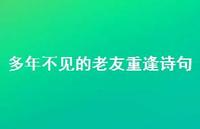 多年不见的老友重逢诗句(精选74句)