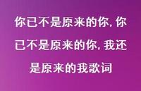 你已不是原来的你,我还是原来的我歌词(100句)