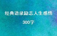 经典语录励志人生感悟300字36句汇总
