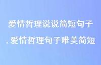 爱情哲理句子唯美简短【精选100句】