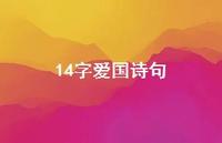 14字爱国诗句(精选71句)