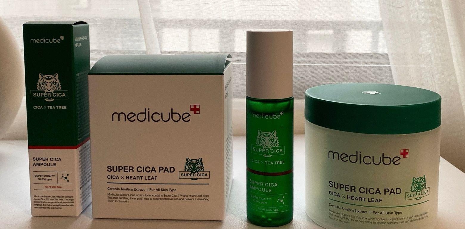 敏弱肌必备 跟泛红说掰掰 medicube韩国医美保养品牌 积雪草修护爽肤棉+积雪草修护精华