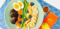 家常菜2021/02/10 晚餐轻食:芦笋鲜虾柚子酱沙拉