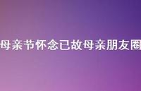 母亲节怀念已故母亲朋友圈【100句精选短句合集】