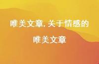 关于情感的唯美文章【精品文案100句】