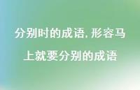 形容马上就要分别的成语【100句文案】 形容马上就要分别的成语【100句文案】
