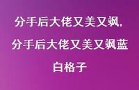 分手后大佬又美又飒蓝白格子(100句)