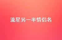 流星另一半情侣名(精选55句) 流星另一半情侣名(精选55句)