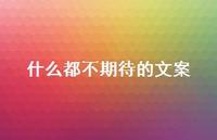 什么都不期待的文案【100句精选短句合集】