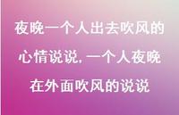 一个人夜晚在外面吹风的说说(100句)