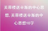 芙蓉楼送辛渐的中心思想10字【精品文案100句】