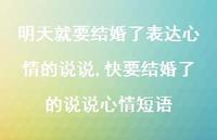 快要结婚了的说说心情短语(100句)