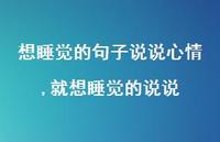 就想睡觉的说说(100句)
