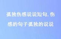 伤感的句子孤独的说说【精选100句】