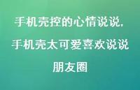 手机壳太可爱喜欢说说朋友圈【精选100句】