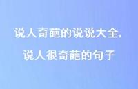 说人很奇葩的句子(100句)