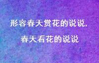 春天看花的说说(100句) 春天看花的说说(100句)