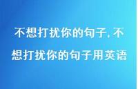 不想打扰你的句子用英语(100句) 不想打扰你的句子用英语(100句)