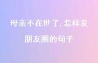 母亲不在世了,怎样发朋友圈的句子【100句精选短句合集】