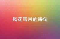风花雪月的诗句67句汇总 风花雪月的诗句67句汇总