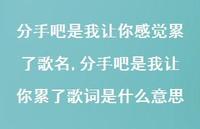 分手吧是我让你累了歌词是什么意思(100句)