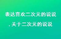 关于二次元的说说【精选100句】