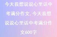 今天我想说说心里话中考满分作文600字【100句文案】 今天我想说说心里话中考满分作文600字【100句文案】