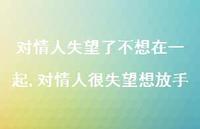 对情人很失望想放手(100句)