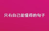 只有自己能懂得的句子71句汇总 只有自己能懂得的句子71句汇总