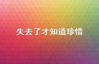 失去了才知道珍惜51句汇总 失去了才知道珍惜51句汇总