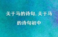 关于马的诗句初中【精品文案100句】