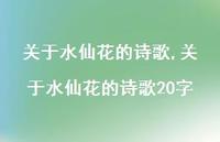 关于水仙花的诗歌20字【精品文案100句】