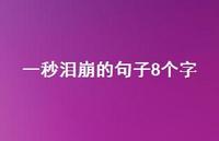 一秒泪崩的句子8个字73句汇总 一秒泪崩的句子8个字73句汇总