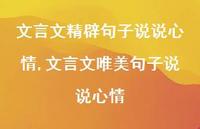 文言文唯美句子说说心情(100句)