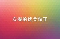 立春的优美句子(精选61句) 立春的优美句子(精选61句)