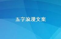 五字浪漫文案【100句精选短句合集】