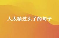 人太精过头了的句子65句汇总